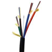 Hubbell HFCD14048P4BK HFCD14 Series Indoor/Outdoor Tight Buffer, 48 Strand, Plenum Fiber Optic Cable, OM4, MM, Black Jacket