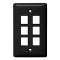 Hubbell NSP16BK 1-Gang 6-Port Wall Plate, Black