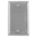 Hubbell SSJ13 Wall Plate, Jumbo 1-Gang Blank, Stainless Steel