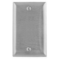 Hubbell SSJ13 Wall Plate, Jumbo 1-Gang Blank, Stainless Steel