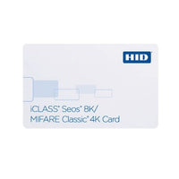 HID 5006PGGNN iCLASS Seos 8K Composite Card, SIO Programmed, Glossy Front and Back, No Printed Card Numbering, No Slot