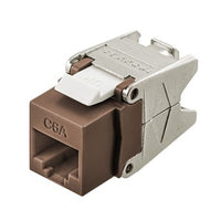 Hubbell HJU6ABN24 CAT6a Shielded Jack with Cobra-Lock Termination, Brown
