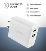 Charger For Iphone And Ipad, Usb C And Usb Dual Wall Charger Set With Type-C Lig