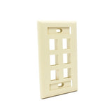 Dynacom 10600-P6W-IV Wall Plate, Flush Port ID WP Single-Gang 6-Port Ivory
