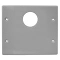Hubbell HBL4747AXGY Raceway Plate, 2-Gang, 1 Round / Blank, HBL4750, Metal, Gray