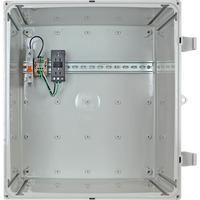 STI EP181611-O4 EnviroArmour Waterproof Polycarbonate NEMA Enclosure with Power Distribution Strip, 18H 16W 11D, Opaque