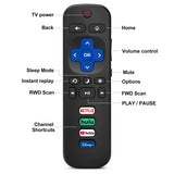 2) Replacement Remote Control Only For Roku Tv, Compatible For Tcl Roku/Hisense
