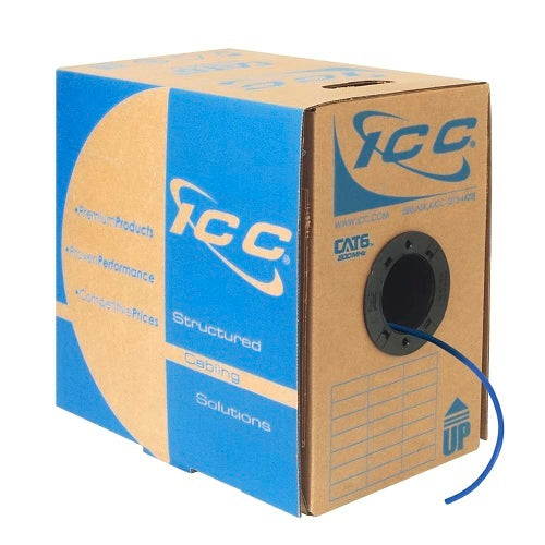ICC ICCABP6VBL CAT6 UTP/CMR Copper Premise Cable, Bulk, 1000', 350MHz, Blue