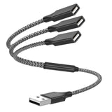 Y Splitter 1 In 3 Out (1Ft/30Cm), Usb Male To 3 Female Cable For Pc/Laptop/Macbo