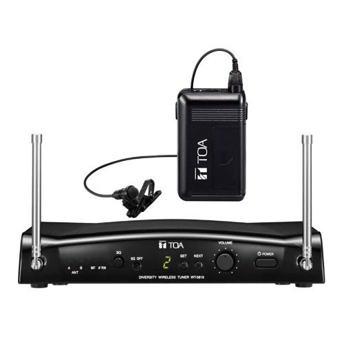 TOA WS5325MAMRM1D00 16-Channel UHF Wireless System, Includes WT-5810 Tuner, WM-5325 Rechargeable Body-Pack Transmitter and YP-M5310 Lavalier Microphone
