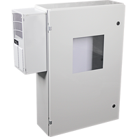 STI EM362408WA Metal Protective Cabinet with Window, A/C and Heat, 36H 24W 08D