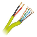 Paige 423020 24/4Pair Solid CAT5e Plenum + 16/2c Stranded Plenum, Siamese Cable, Neon Green, 1000' Reel