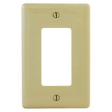 Hubbell NPJJ26I Wall Plate, Jumbo Ivory, Single-Gang Decorator Configuration