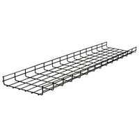 Hubbell HBT0408BK Wire Basket Tray Overhead, Round, 4"H x 8"W x 118"L, Black