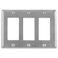 Hubbell SS263 3-Gang GFCI Stainless Steel Wall Plate