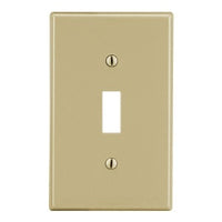 Hubbell PJ1I M-Size 1-Gang Toggle Wall Plate, Ivory