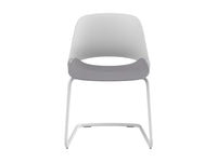 Humanscale T200WWWRF12XGNC Trea Chair with White Cantilever Frame, White Seat and Backrest, with Reflect 0124 Fabric Seat Pad, Glides