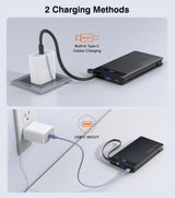 Slim Power Bank w/ Built-In Cables – 22.5W PD Fast Charger for iPhone & Samsung