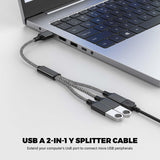 Y Splitter 1 In 3 Out (1Ft/30Cm), Usb Male To 3 Female Cable For Pc/Laptop/Macbo
