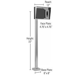 PEDESTAL PRO 72-3-12-SS 72" Heavy Duty Stainless Pedestal for Semi Trucks