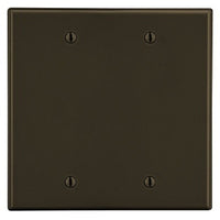 Hubbell PJ23 Mid-Size 2-Gang Wallplate, 2-Box Mount Blank, Brown