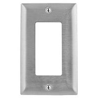 Hubbell SS26L Wall Plate, 1-Gang GFCI Outlet, 430 Stainless Steel