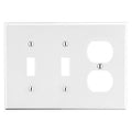 Hubbell P28W Wall Mount Plate, Dual Toggle, Clean and Modern Design, Durable Finish