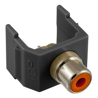 Hubbell SFRCORBK RCA Connector with Solder Termination, Orange Insulator, Black Housing