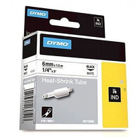 DYMO 18051 Rhino Heat Shrink Tube Labels, White, 6mm, Black Text - DYMO