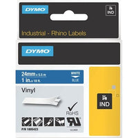 DYMO 1805423 Label Maker, Rhino 1-Inch Blue Vinyl with White Print - DYMO