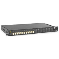 Hubbell FER48LCDOM3 FER Series Rack Mount Interconnect Enclosure, Zirconia, 1U, 24 LC Duplex, Aqua
