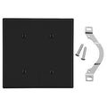 Hubbell P24BK -G2 Blue and Wallplate2-Gang2 Strap Mount Blank, Black
