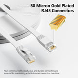 6 Ethernet Cable 50 Ft, 10Gbps Support Cat8 Cat7 Network, Flat Rj45 Lan Patch Ca