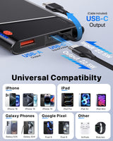 Power Bank, 10000Mah 22.5W Pd Fast Charging Powerbank With Built-In Usb