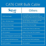 ICC ICCABR6VGY CAT6 CMR Riser 23AWG 100% Solid Pure Copper Unshielded Bulk Ethernet Cable, UTP, PoE++, 500 MHz, UL Certified, 1000' Reelex Pull Box, Gray