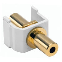Hubbell SF35GFFW Snap-Fit Keystone 3.5mm Stereo Jack, Female to Female, White