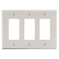 Hubbell PJ263LA 3-Gang Decorative Wall Plate, Light Almond