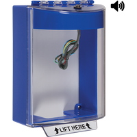STI 13230NB Universal Stopper Dome Cover, Surface Mount, Label Hood with Horn and Relay, No Label, Blue
