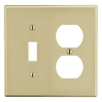 Hubbell PJ18I M-Size 2-Gang Wall Plate With One Duplex, Ivory