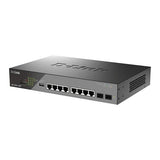 D-Link DSS-200G-10MP 10-Port Gigabit Smart Managed PoE+ Switch, 8 PoE+ Ports (130W ) and 2 SFP Ports