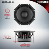 Octagonal 8" Mid-Range Loudspeaker 400 Watts Rms 8-Ohm