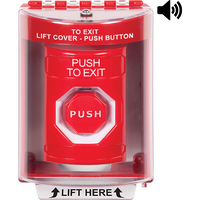 STI SS2088PX-EN Stopper Station Push Button with Horn Pneumatic Illuminated Surface Mount, Red