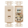 Hubbell NS784LA 1-Gang Plate with F Connector, Screw Terminal, Light Almond