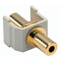 Hubbell SF35GFFOW Snap-Fit Keystone 3.5mm Gold Stereo Jack, Female to Female, Office White