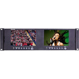 Marshall ML-702 Dual 7" LCD Professional Rackmount Broadcast Monitor, 3G-SDI, HDMI, and Composite