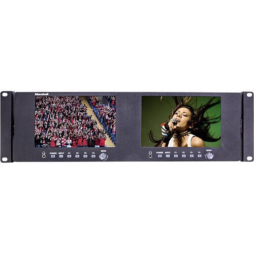 Marshall ML-702 Dual 7" LCD Professional Rackmount Broadcast Monitor, 3G-SDI, HDMI, and Composite