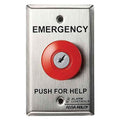 Alarm Controls by ASSA ABLOY KR-1-4-GR Alarm Controls KR-1-4-GR KR Series Latching Panic Station with Key Reset, N/O Pair and N/C Pair, Guard Ring, Red
