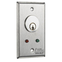 Alarm Controls by ASSA ABLOY MCK-6-4 Alarm Controls MCK-6-4 MCK Series Mortise Cylinder Key Switch Station, DPDT Alternate, Single Gang, Green/Red LED