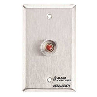 Alarm Controls by ASSA ABLOY RP-26 Alarm Controls RP-26 Remote Wall Plate with N/O Red Push Button, Guard Ring, Single Gang, Stainless Steel