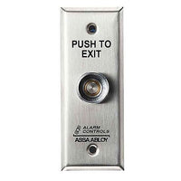 Alarm Controls by ASSA ABLOY TS-15 Alarm Controls TS-15 Request to Exit Station with Pneumatic Timer on Narrow 1-3/4" Wall Plate, 1/4" Push Button, Guard Ring, 302 Stainless Steel